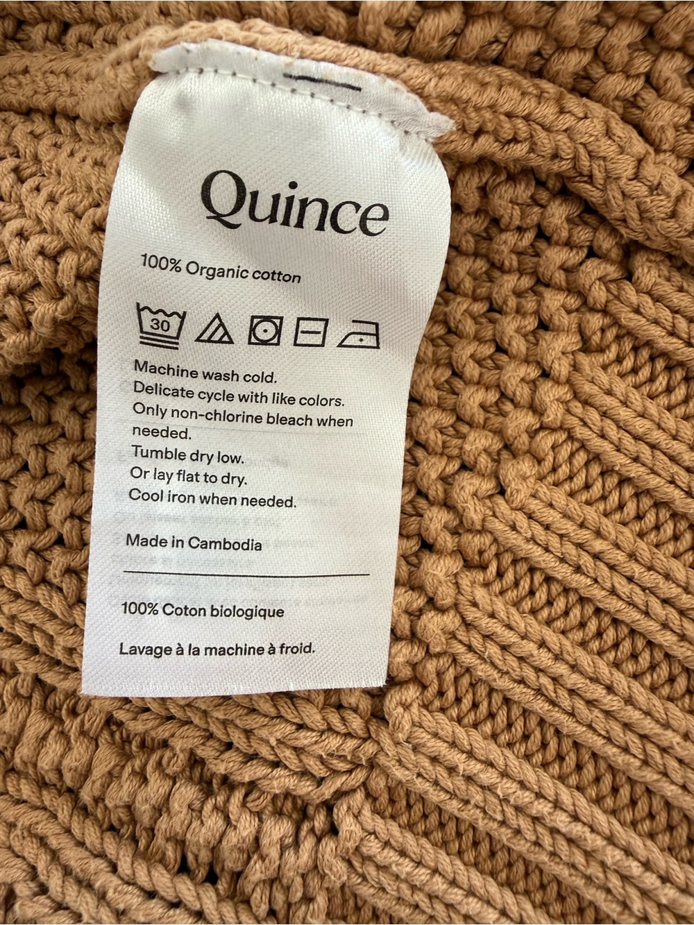 Quince Organic Cotton Oversized Cable Cardigan - Picture 7 of 8